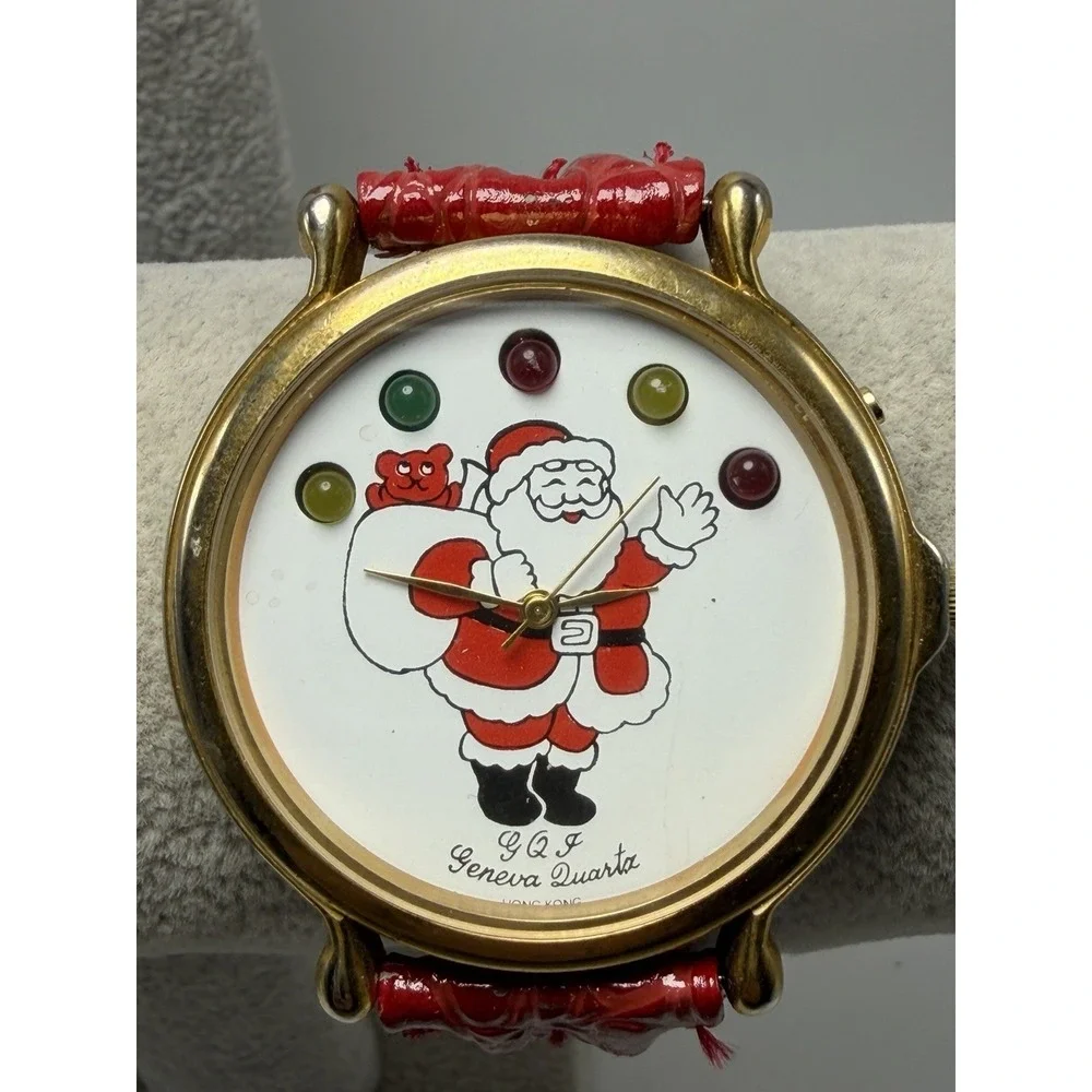 Geneva GQF Vintage New Battery Mens Santa Claus Watch 43MM 8